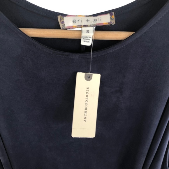 Anthropologie Eri + Ali Annalyn Cupro Midi Dress Blue NWT Small - Picture 5 of 8